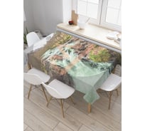 Прямоугольная скатерть JoyArty Река и скалы из сатена tc_5021_120x145