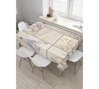 Прямоугольная скатерть JoyArty Приглашаем на борт из сатена tc_32005_120x145