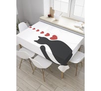 Прямоугольная скатерть JoyArty Девять жизней кошки из сатена tc_31309_120x145