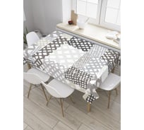 Прямоугольная скатерть JoyArty Монохромный пэчворк из сатена tc_35985_120x145
