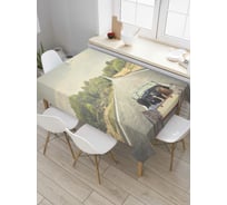 Прямоугольная скатерть JoyArty Езда на кабриолете из сатена tc_6610_120x145