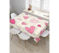 Прямоугольная скатерть JoyArty Изобилие сердец из сатена tc_43945_120x145