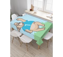 Прямоугольная скатерть JoyArty Мишка футболист из сатена tc_5057_120x145