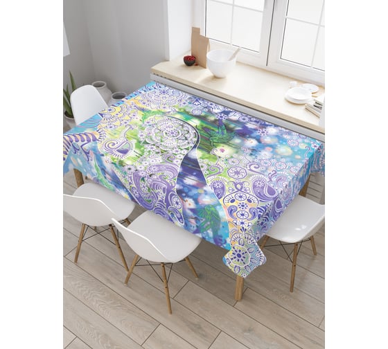 Прямоугольная скатерть JoyArty Восточные цветы из сатена tc_29341_120x145 1