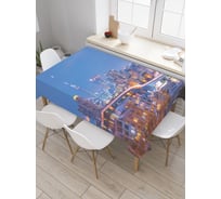 Прямоугольная скатерть JoyArty Городской вечерний трафик из сатена tc_30803_120x145
