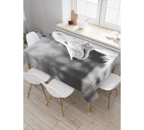 Прямоугольная скатерть JoyArty Монохромная лиса из сатена tc_38172_120x145