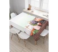 Прямоугольная скатерть JoyArty Розовая соль из сатена tc_21859_120x145