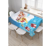 Прямоугольная скатерть JoyArty Санта спешит из сатена tc_20274_120x145