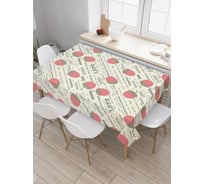 Прямоугольная скатерть JoyArty Клубничная газета из сатена tc_47765_120x145