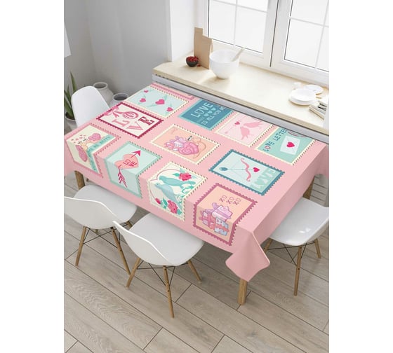 Прямоугольная скатерть JoyArty Марки для писем любви из сатена tc_91947_120x145 1