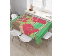 Прямоугольная скатерть JoyArty Рождественские колокольчики на двери из сатена tc_5477_120x145