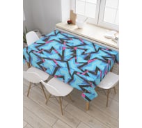 Прямоугольная скатерть JoyArty Голубые короны из сатена tc_29690_120x145