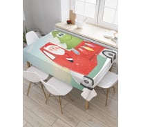 Прямоугольная скатерть JoyArty Грузовик санты из сатена tc_24125_120x145
