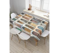 Прямоугольная скатерть JoyArty Изобилие дверей из сатена tc_6648_120x145