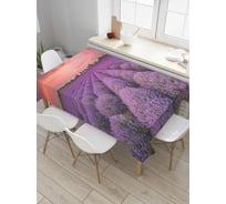 Прямоугольная скатерть JoyArty Между цветочных кустов из сатена tc_8227_120x145