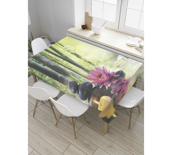 Прямоугольная скатерть JoyArty Медитация в бамбуковом лесу из сатена tc_8643_120x145 1