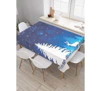 Прямоугольная скатерть JoyArty Снежная ель из сатена tc_21423_120x145
