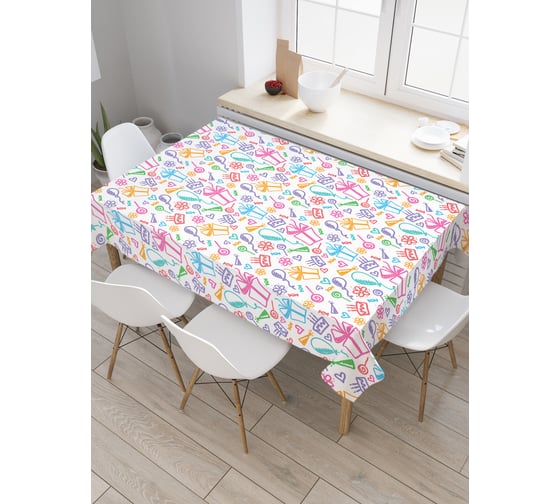 Прямоугольная скатерть JoyArty Подарки для именинника из сатена tc_34359_120x145 1