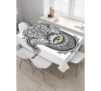 Прямоугольная скатерть JoyArty Монохромная хамса из сатена tc_35441_120x145