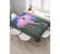 Прямоугольная скатерть JoyArty Речной островок из сатена tc_18433_120x145
