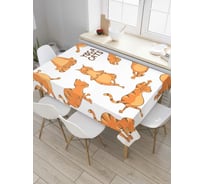 Прямоугольная скатерть JoyArty Йога и кот из сатена tc_9647_120x145