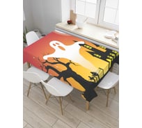 Прямоугольная скатерть JoyArty Привидение на кладбище из сатена tc_4593_120x145