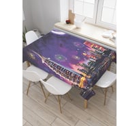Прямоугольная скатерть JoyArty Город при луне из сатена tc_30006_120x145