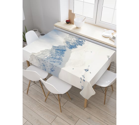 Прямоугольная скатерть JoyArty Горная зима из сатена tc_20097_120x145