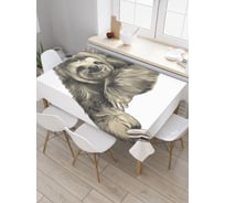 Прямоугольная скатерть JoyArty Мохнатый ленивец из сатена tc_37848_120x145