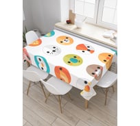 Прямоугольная скатерть JoyArty Животные смайлы из сатена tc_5103_120x145