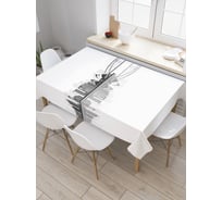 Прямоугольная скатерть JoyArty Мост к городу из сатена tc_3820_120x145