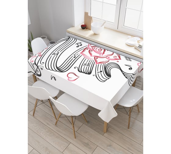 Прямоугольная скатерть JoyArty Музыкальное течение из сатена tc_22172_120x145 1