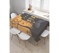 Прямоугольная скатерть JoyArty Мрачный замок на фоне луны из сатена tc_5850_120x145