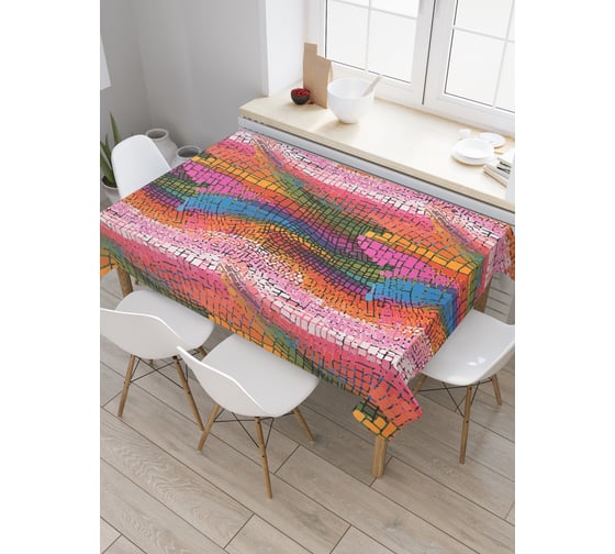 Прямоугольная скатерть JoyArty Розовые волны из сатена tc_30772_120x145 1