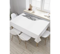 Прямоугольная скатерть JoyArty Монохромная рысь из сатена tc_35767_120x145