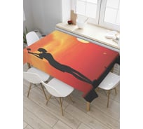 Прямоугольная скатерть JoyArty Игра в гольф на закате из сатена tc_6606_120x145