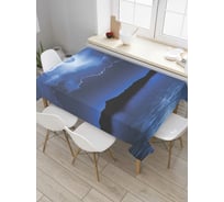 Прямоугольная скатерть JoyArty Полнолуние над озером из сатена tc_38846_120x145