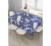 Прямоугольная скатерть JoyArty Киты-призраки из сатена tc_33547_120x145