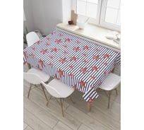 Прямоугольная скатерть JoyArty Морская звезда на полосках из сатена tc_35894_120x145