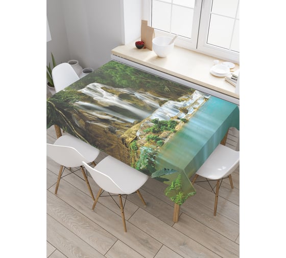 Прямоугольная скатерть JoyArty Водопадная свежесть из сатена tc_21808_120x145 1