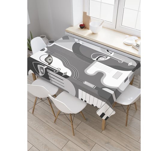 Прямоугольная скатерть JoyArty Музыкальная маска из сатена tc_22205_120x145 1