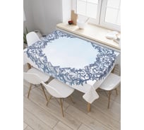 Прямоугольная скатерть JoyArty Морской узор с ракушками из сатена tc_19338_120x145