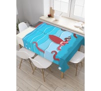 Прямоугольная скатерть JoyArty Грозный осьминог из сатена tc_21321_120x145
