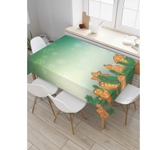 Прямоугольная скатерть JoyArty Имбирные сладости из сатена tc_38336_120x145 1