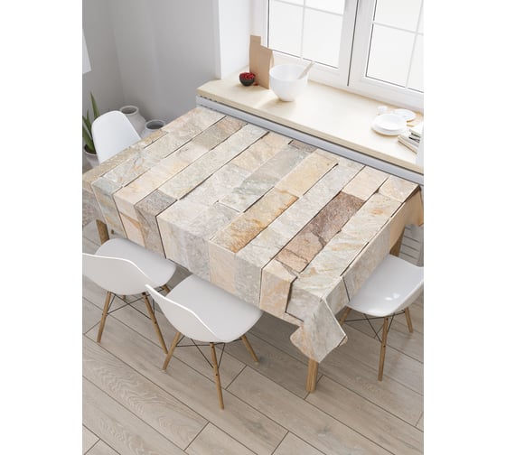 Прямоугольная скатерть JoyArty Каменная стена из сатена tc_33355_120x145 1