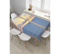 Прямоугольная скатерть JoyArty Море за занавесом из сатена tc_8485_120x145