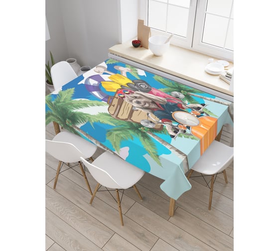 Прямоугольная скатерть JoyArty Собачье приключение из сатена tc_54667_120x145 1