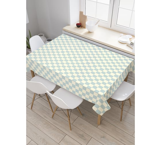 Прямоугольная скатерть JoyArty Классика квадратов из сатена tc_31699_120x145 1
