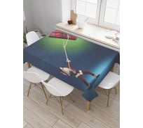 Прямоугольная скатерть JoyArty Санта тянет подарок из сатена tc_5745_120x145