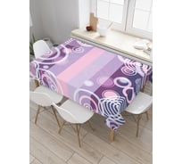 Прямоугольная скатерть JoyArty Розовые круги из сатена tc_30424_120x145